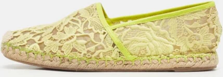 Valentino Vintage Pre-owned Lace espadrilles Yellow Dames