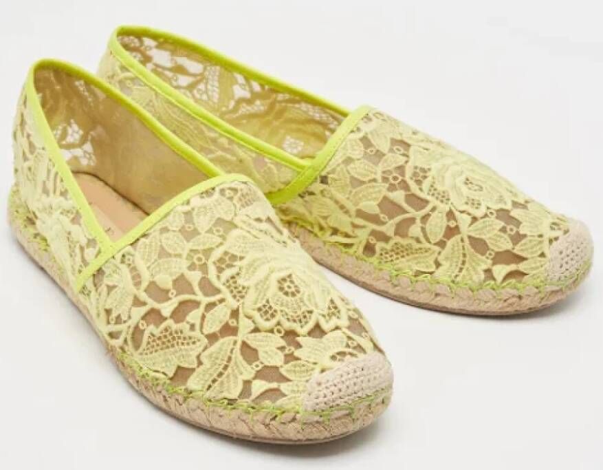 Valentino Vintage Pre-owned Lace espadrilles Yellow Dames