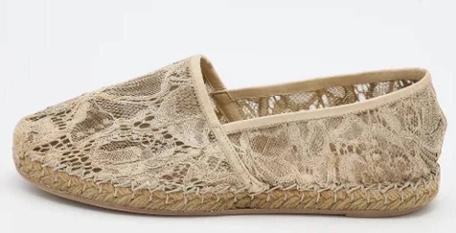 Valentino Vintage Pre-owned Lace flats Beige Dames