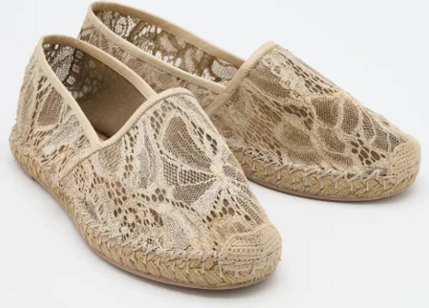 Valentino Vintage Pre-owned Lace flats Beige Dames