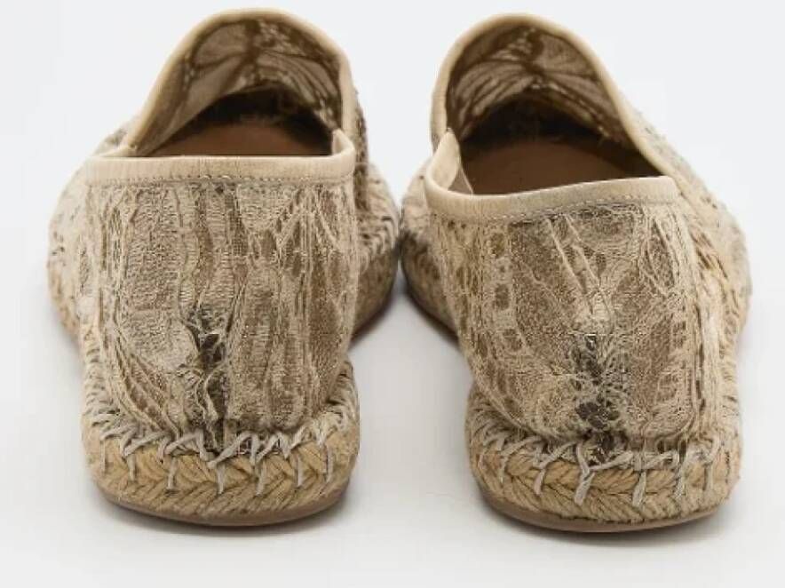 Valentino Vintage Pre-owned Lace flats Beige Dames