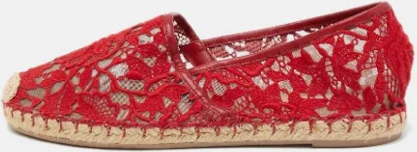 Valentino Vintage Pre-owned Lace flats Red Dames
