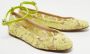 Valentino Vintage Pre-owned Lace flats Yellow Dames - Thumbnail 4