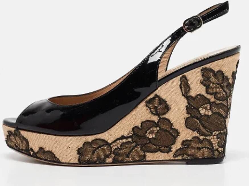 Valentino Vintage Pre-owned Lace sandals Black Dames