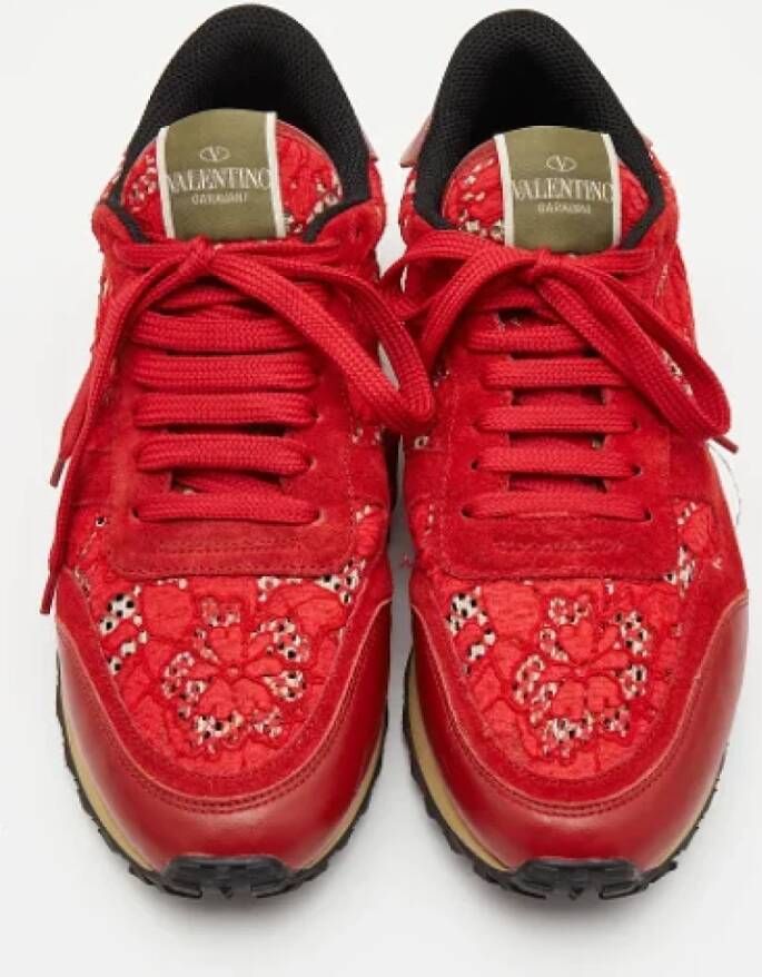 Valentino Vintage Pre-owned Lace sneakers Red Dames