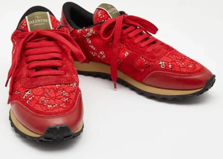 Valentino Vintage Pre-owned Lace sneakers Red Dames