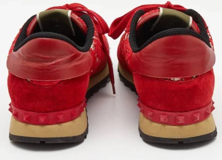 Valentino Vintage Pre-owned Lace sneakers Red Dames