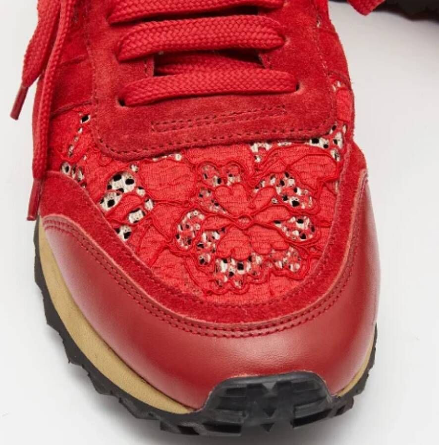 Valentino Vintage Pre-owned Lace sneakers Red Dames