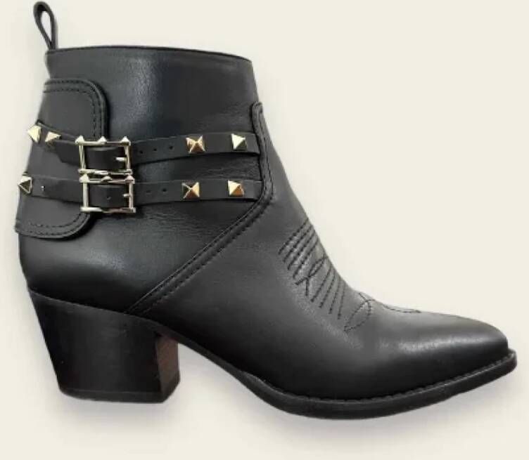 Valentino Vintage Pre-owned Leather boots Black Dames