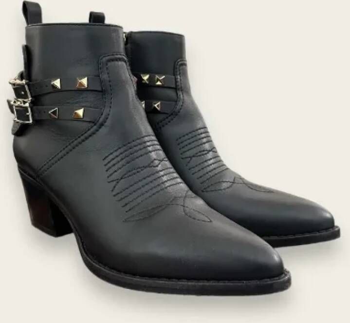 Valentino Vintage Pre-owned Leather boots Black Dames