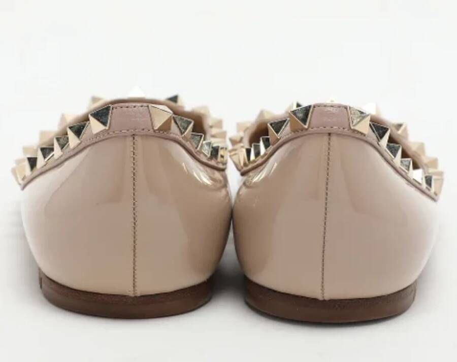 Valentino Vintage Pre-owned Leather flats Beige Dames