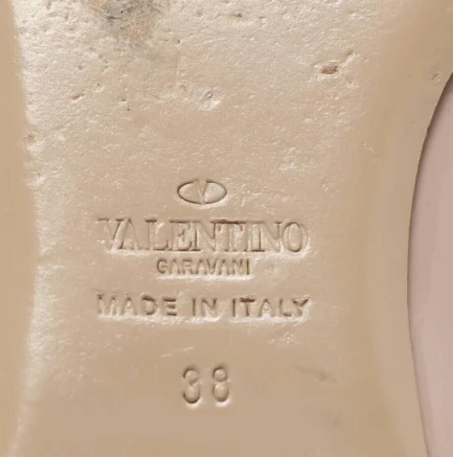 Valentino Vintage Pre-owned Leather flats Beige Dames