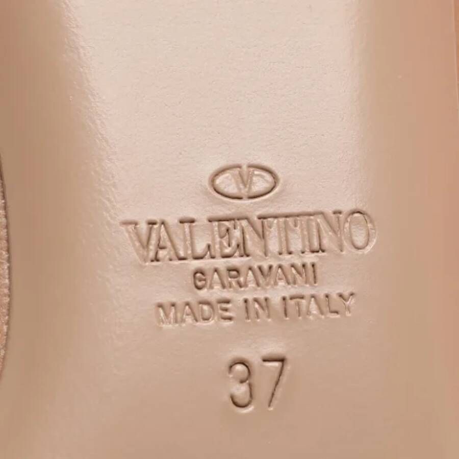 Valentino Vintage Pre-owned Leather flats Beige Dames