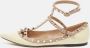 Valentino Vintage Pre-owned Leather flats Beige Dames - Thumbnail 2
