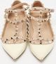 Valentino Vintage Pre-owned Leather flats Beige Dames - Thumbnail 3