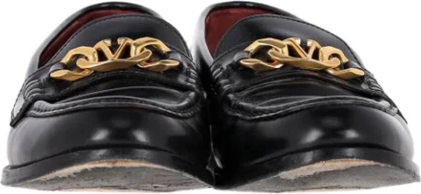 Valentino Vintage Pre-owned Leather flats Black Dames