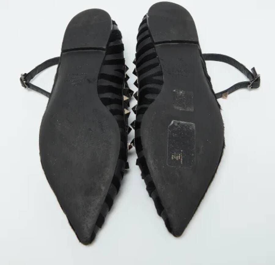 Valentino Vintage Pre-owned Leather flats Black Dames