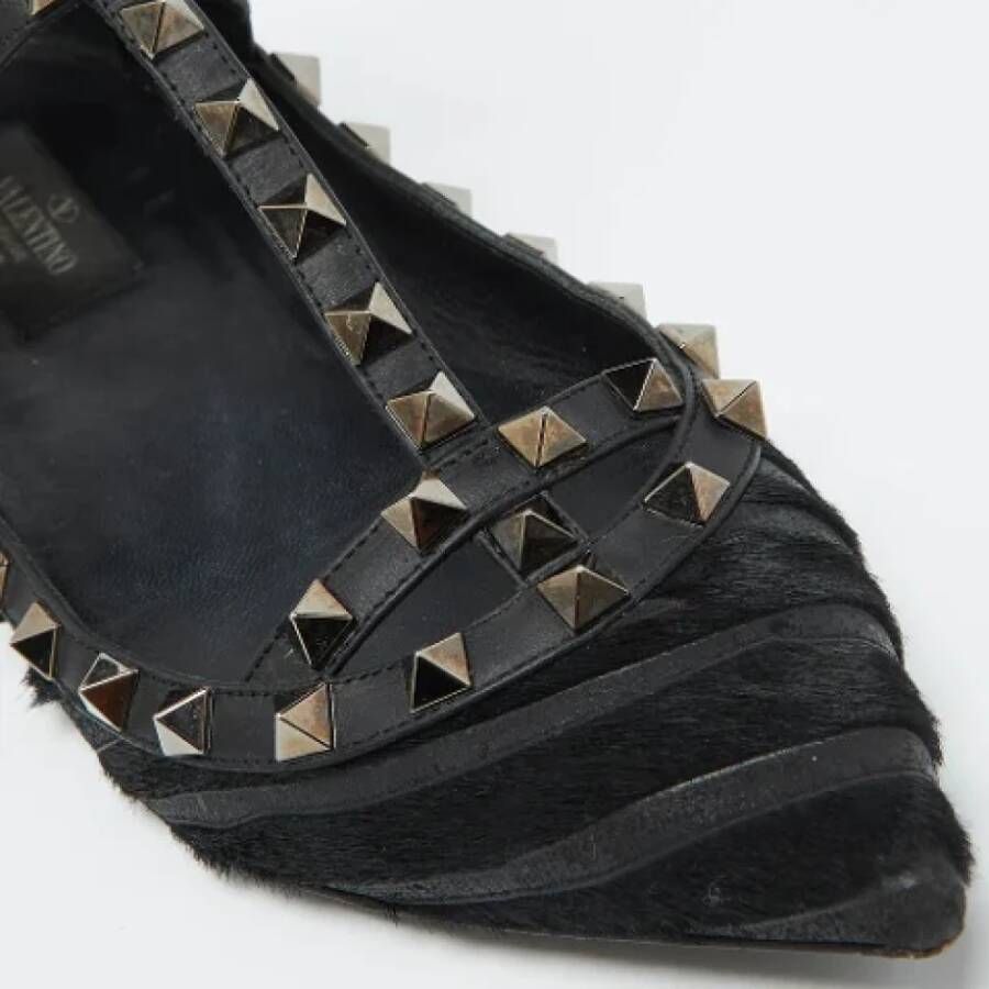 Valentino Vintage Pre-owned Leather flats Black Dames