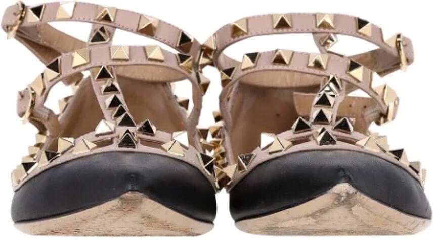 Valentino Vintage Pre-owned Leather flats Black Dames