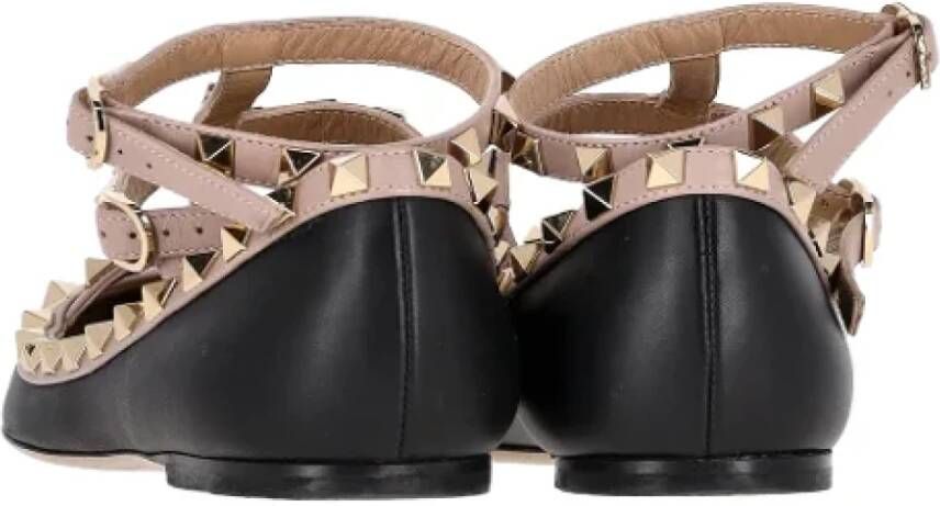 Valentino Vintage Pre-owned Leather flats Black Dames