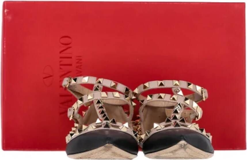 Valentino Vintage Pre-owned Leather flats Black Dames