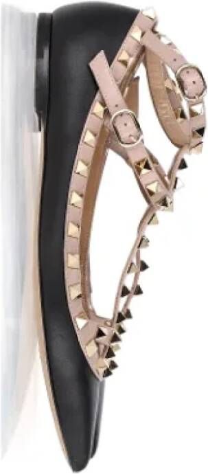 Valentino Vintage Pre-owned Leather flats Black Dames