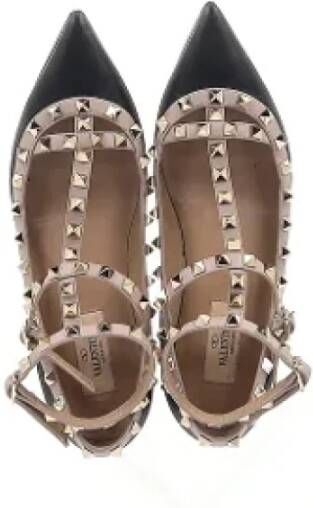 Valentino Vintage Pre-owned Leather flats Black Dames