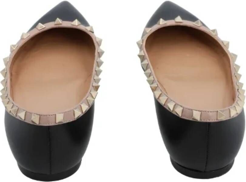 Valentino Vintage Pre-owned Leather flats Black Dames