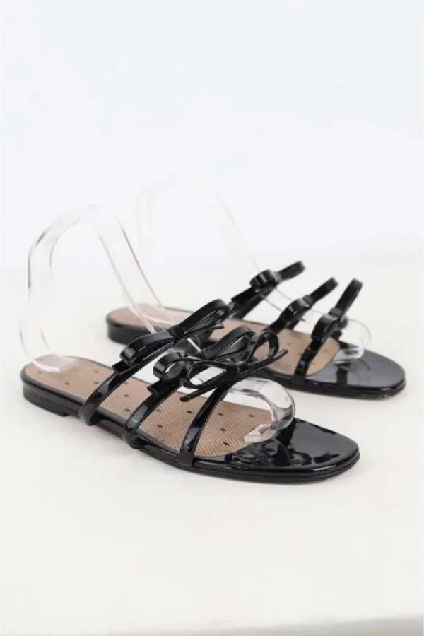 Valentino Vintage Pre-owned Leather flats Black Dames