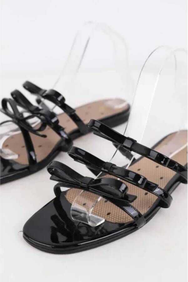 Valentino Vintage Pre-owned Leather flats Black Dames