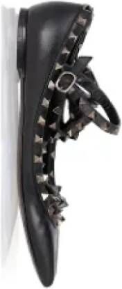 Valentino Vintage Pre-owned Leather flats Black Dames