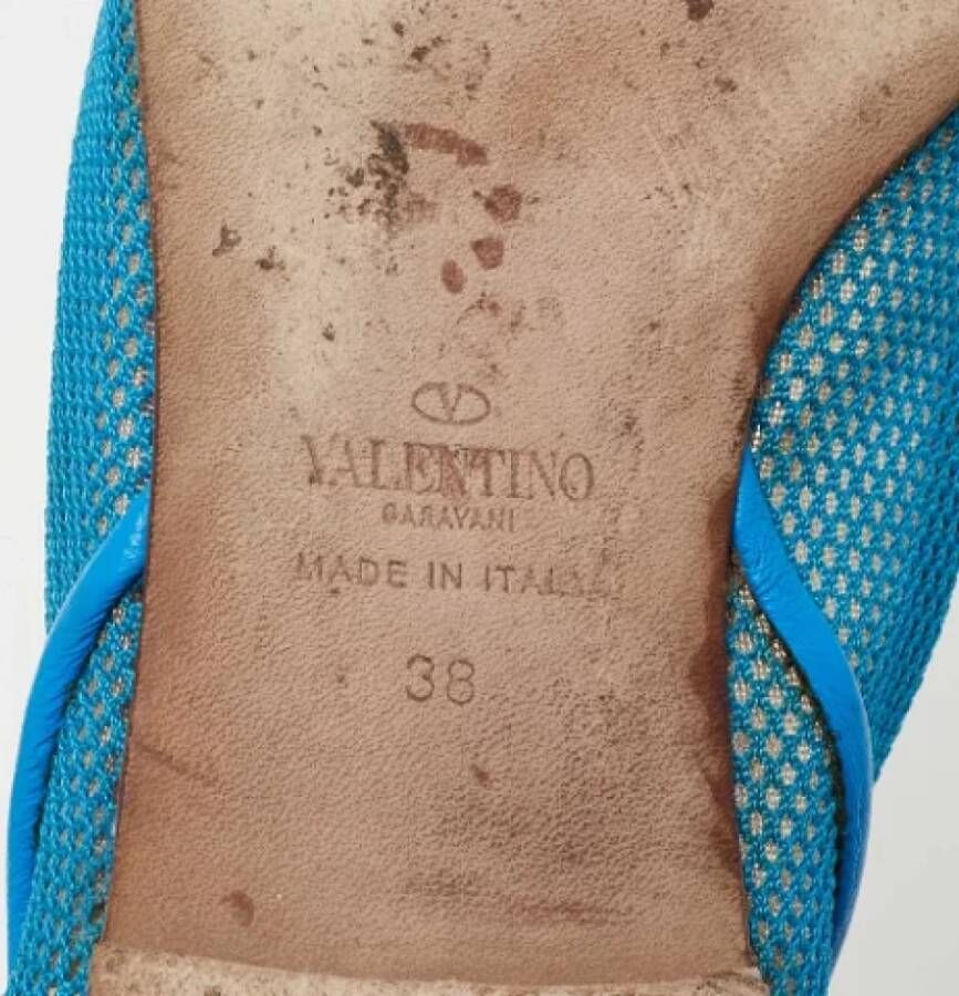 Valentino Vintage Pre-owned Leather flats Blue Dames