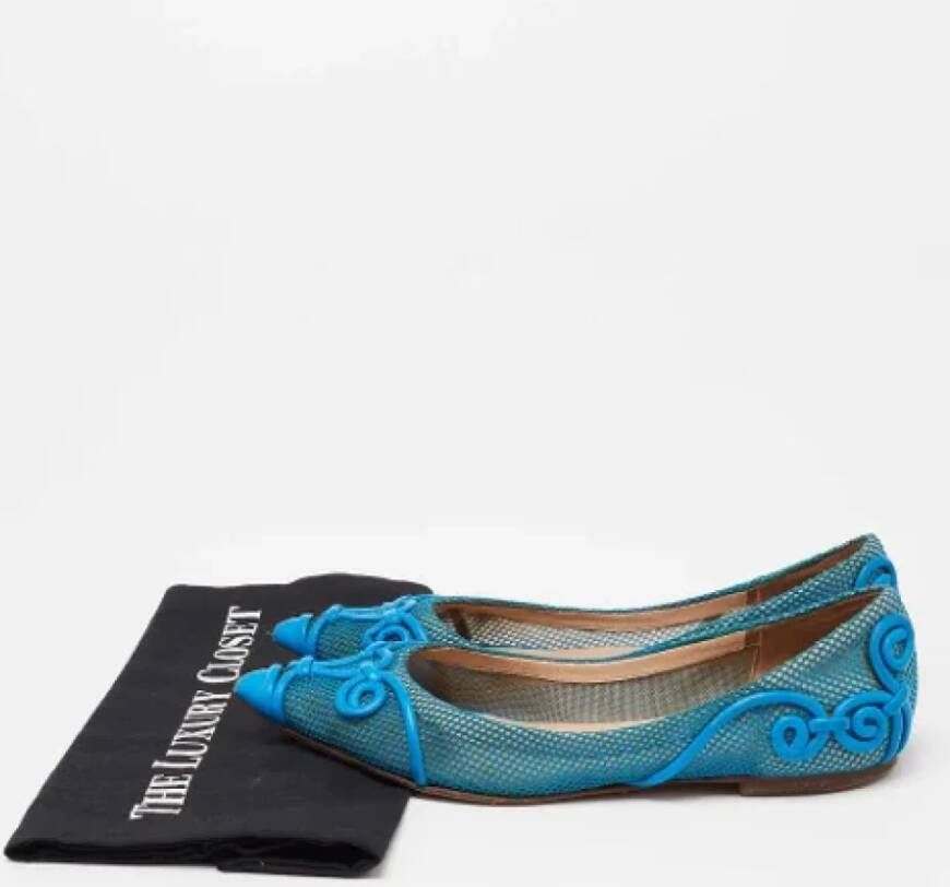 Valentino Vintage Pre-owned Leather flats Blue Dames