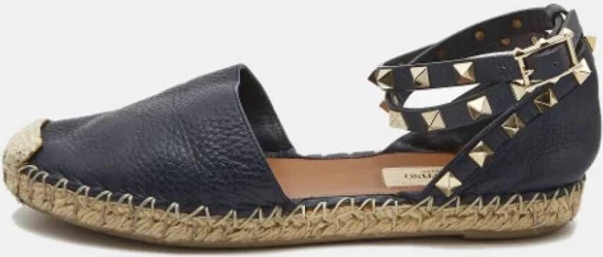 Valentino Vintage Pre-owned Leather flats Blue Dames