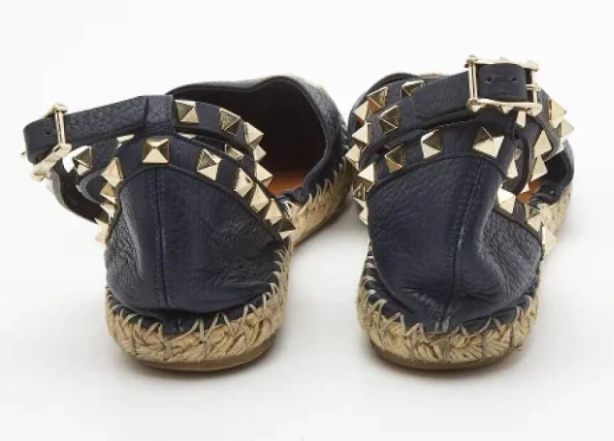 Valentino Vintage Pre-owned Leather flats Blue Dames