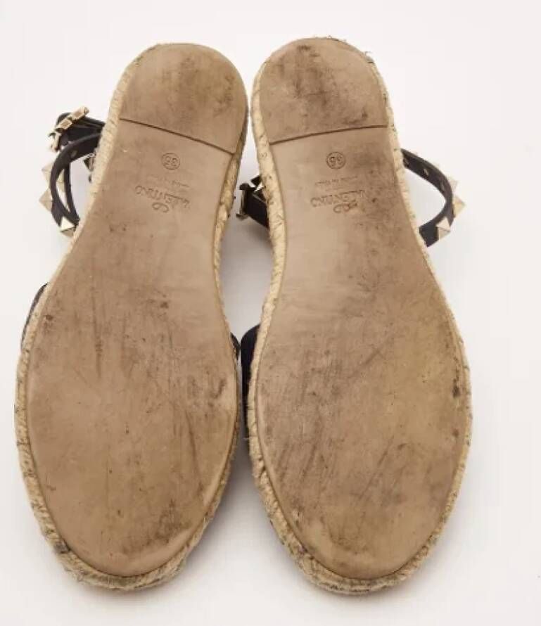 Valentino Vintage Pre-owned Leather flats Blue Dames