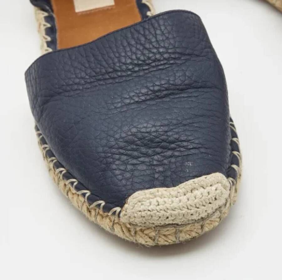Valentino Vintage Pre-owned Leather flats Blue Dames