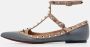 Valentino Vintage Pre-owned Leather flats Gray Dames - Thumbnail 2