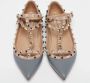 Valentino Vintage Pre-owned Leather flats Gray Dames - Thumbnail 3