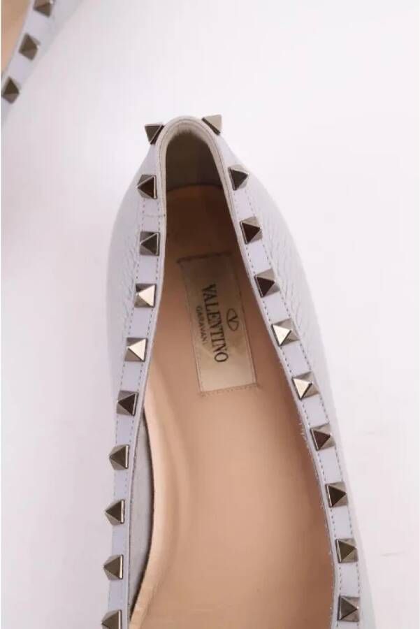 Valentino Vintage Pre-owned Leather flats Gray Dames