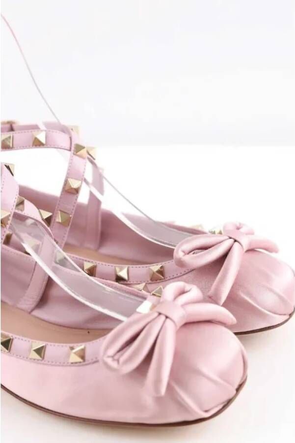 Valentino Vintage Pre-owned Leather flats Pink Dames