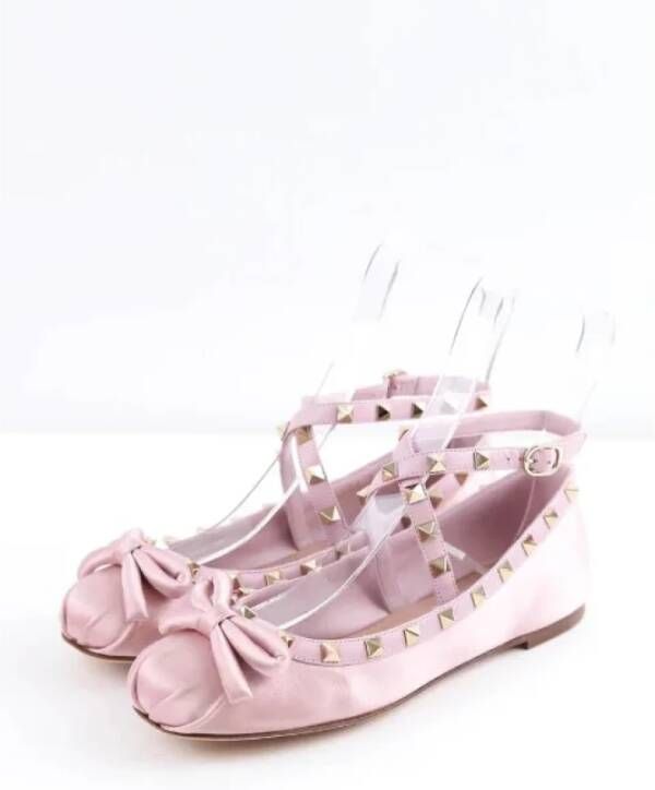 Valentino Vintage Pre-owned Leather flats Pink Dames