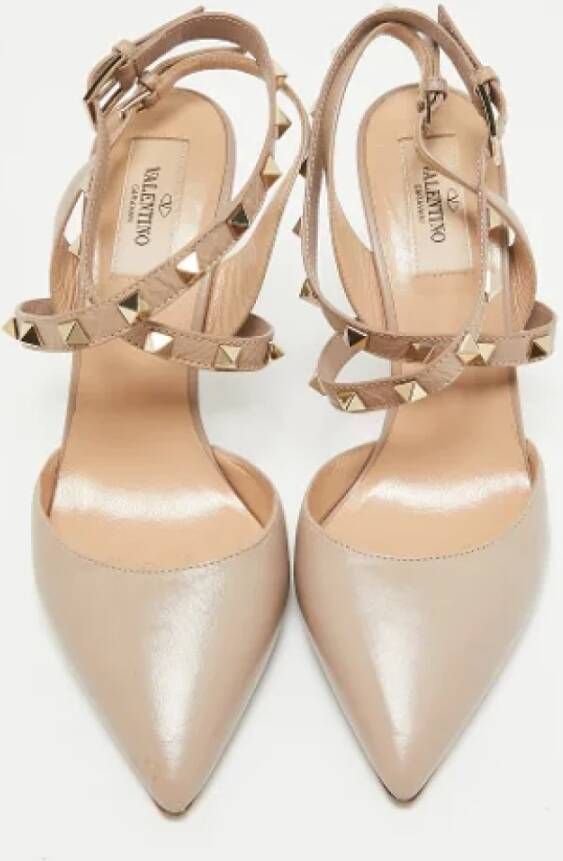 Valentino Vintage Pre-owned Leather heels Beige Dames