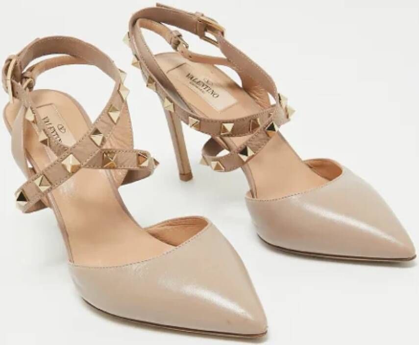 Valentino Vintage Pre-owned Leather heels Beige Dames