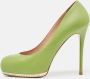 Valentino Vintage Pre-owned Leather heels Green Dames - Thumbnail 2