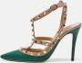 Valentino Vintage Pre-owned Leather heels Green Dames - Thumbnail 2