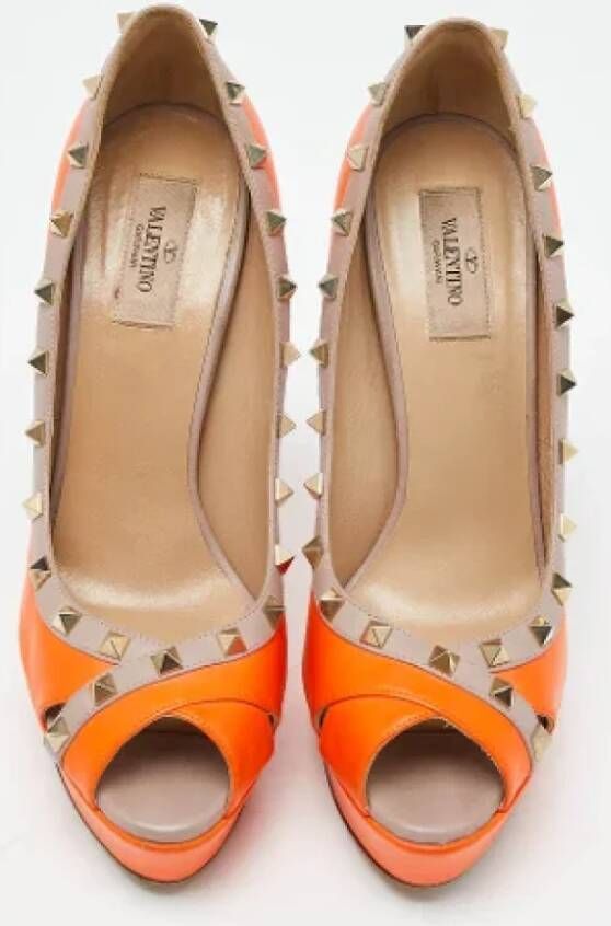 Valentino Vintage Pre-owned Leather heels Orange Dames