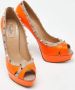 Valentino Vintage Pre-owned Leather heels Orange Dames - Thumbnail 4