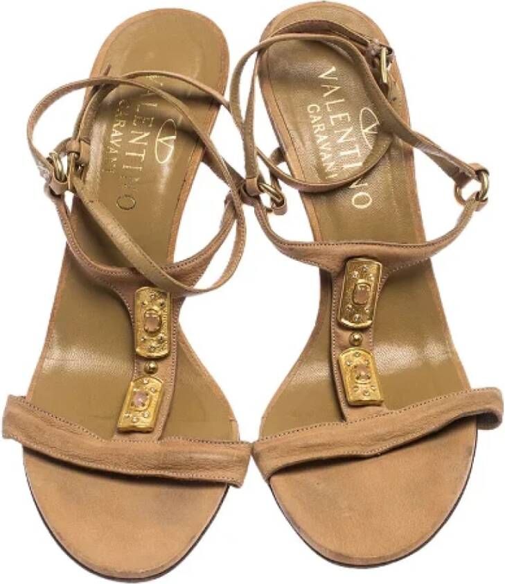 Valentino Vintage Pre-owned Leather sandals Beige Dames