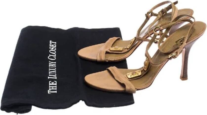 Valentino Vintage Pre-owned Leather sandals Beige Dames